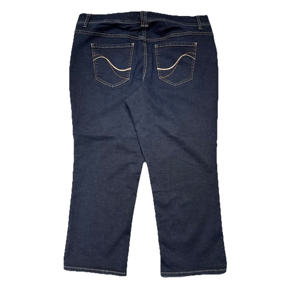 Lane Bryant Crop Genius Fit Jeans Plus 18 (38x25) Dark Wash Blue Stretch Womens - Picture 2 of 10